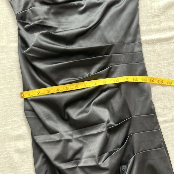 Ruby rox one shoulder ruched midi black cocktail dress SZ 5 - Picture 11 of 11